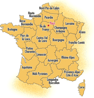 Mapa de Regiones francesas